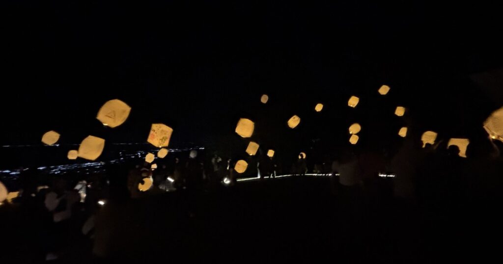 琵琶湖の夜景と無数の灯り。初めての箱館山ランタンナイト